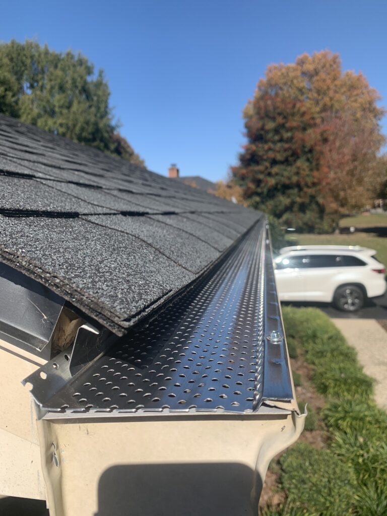 Alu-Rex partnership gutter guard protection on a roof